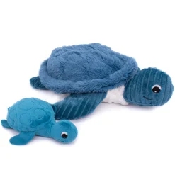 Peluche Ptipotos Tortue maman/bébé - Bleu