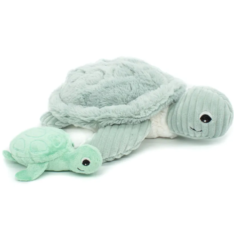 Peluche Ptipotos Tortue maman/bébé - Menthe