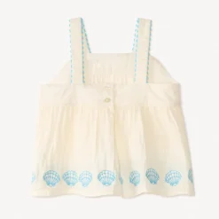 Peplum top met schelpenborduursel voor babymeisjes