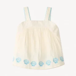 Peplum top met schelpenborduursel voor babymeisjes