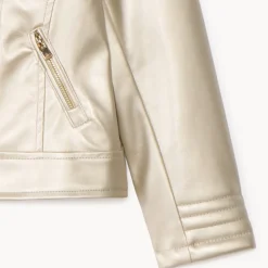 Perfecto biker in kunstleer met metallic effect meisjes