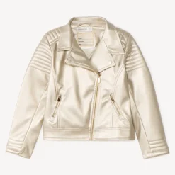 Perfecto biker in kunstleer met metallic effect meisjes