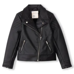 Perfecto in zwart imitatieleer met sherpavoering meisjes