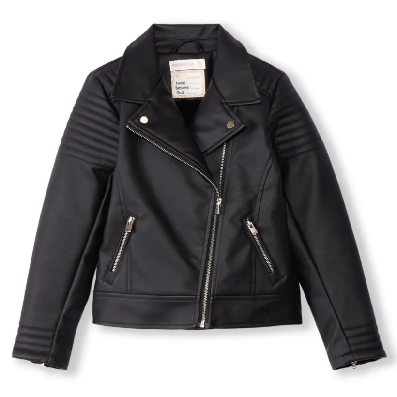 Perfecto in zwart imitatieleer met sherpavoering meisjes