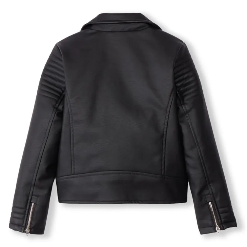 Perfecto in zwart imitatieleer met sherpavoering meisjes