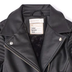 Perfecto in zwart imitatieleer met sherpavoering meisjes