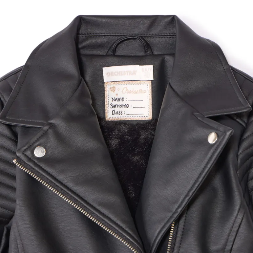 Perfecto in zwart imitatieleer met sherpavoering meisjes
