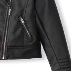 Perfecto in zwart imitatieleer met sherpavoering meisjes