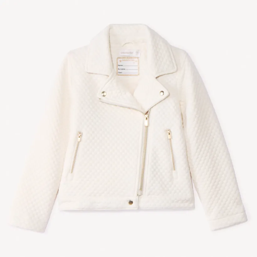 Perfectojas van fleece met doorgestikte look en sherpa-voering meisjes