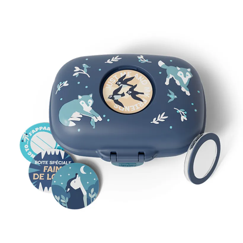 Personalisable lunchbox 600 ml Gram Wolf blauw