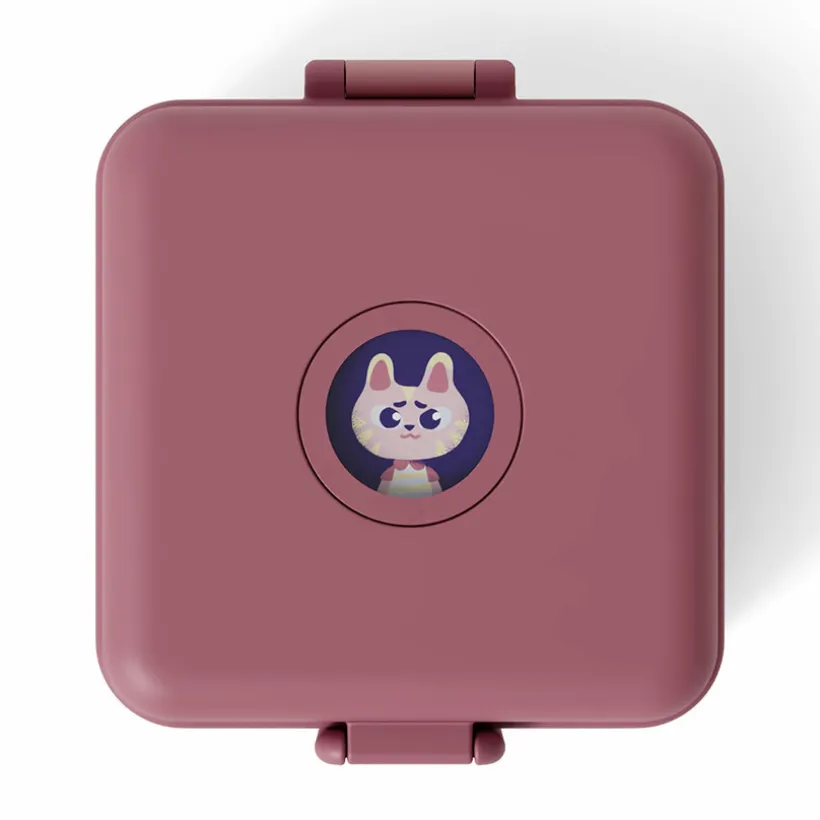 Personaliseerbare lunchbox 850ml Snacky met bestek Pink Blush