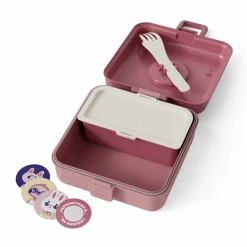 Personaliseerbare lunchbox 850ml Snacky met bestek Pink Blush