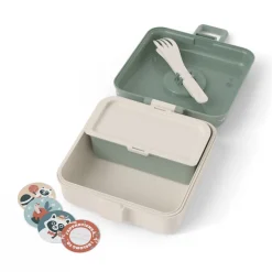 Personaliseerbare lunchbox 850ml Snacky met bestek Raccoon