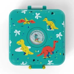 Personaliseerbare lunchbox 850ml Snacky met bestek Dino