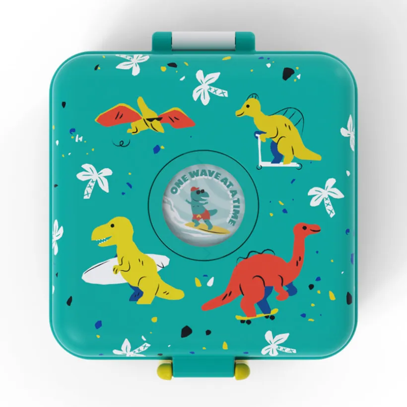 Personaliseerbare lunchbox 850ml Snacky met bestek Dino