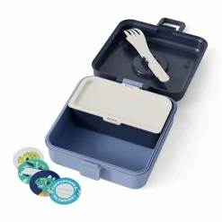 Personaliseerbare lunchbox 850ml Snacky met bestek Blue Infinity