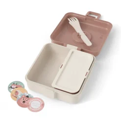 Personaliseerbare lunchbox 850ml Snacky met bestek Fox
