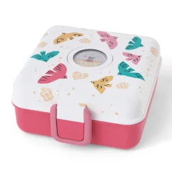 Personaliseerbare lunchbox 850ml Snacky met bestek Birds