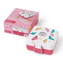 Personaliseerbare lunchbox 850ml Snacky met bestek Birds