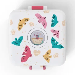 Personaliseerbare lunchbox 850ml Snacky met bestek Birds
