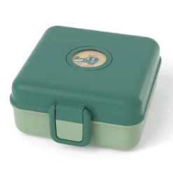 Personaliseerbare lunchbox 850ml Snacky met bestek Forest Groen