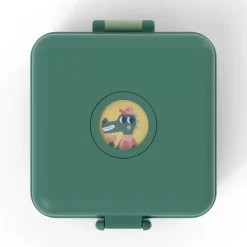 Personaliseerbare lunchbox 850ml Snacky met bestek Forest Groen
