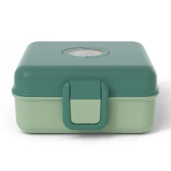 Personaliseerbare lunchbox 850ml Snacky met bestek Forest Groen