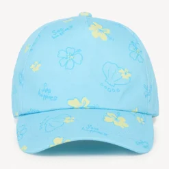 Petite capuche en twill avec impression de fleurs et de coquillages pour bébé fille