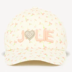 Petite capuche en twill imprimé fleurs avec broderie 
