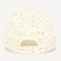 Petite capuche en twill imprimé fleurs avec broderie 