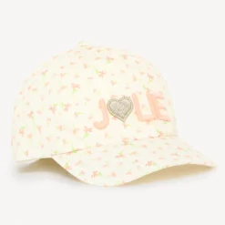Petite capuche en twill imprimé fleurs avec broderie 