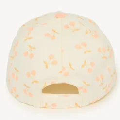 Petite casquette en twill avec motif cerise pour fille.
