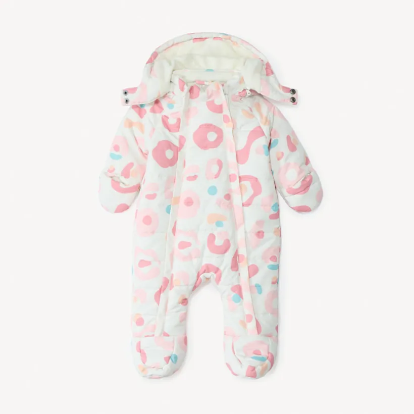 Pilotenpak met arty print voor babymeisje met verschillende afwerkingen volgens leeftijd