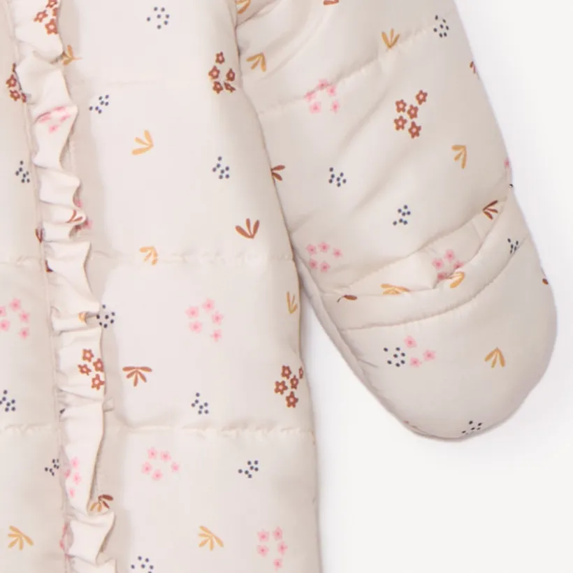 Pilotenpak met bloemenprint voor babymeisje met verschillende afwerkingen naargelang de leeftijd