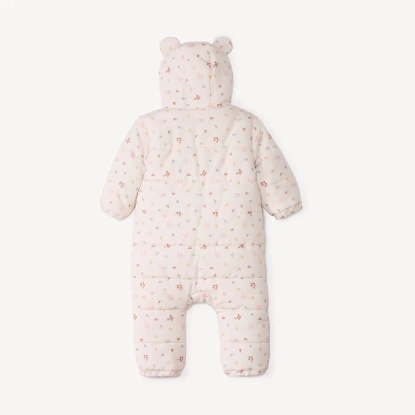 Pilotenpak met bloemenprint voor babymeisje met verschillende afwerkingen naargelang de leeftijd