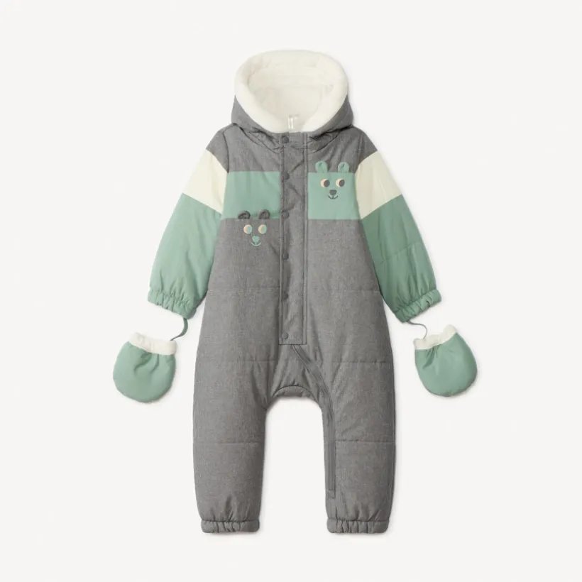 Pilotenpak waterafstotend en gevoerd voor babyjongen met afwerking verschillend naargelang de leeftijd