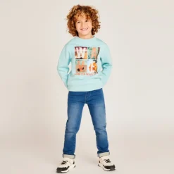 Piqué sweatshirt met fantasieprint jongens