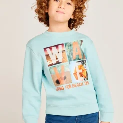 Piqué sweatshirt met fantasieprint jongens