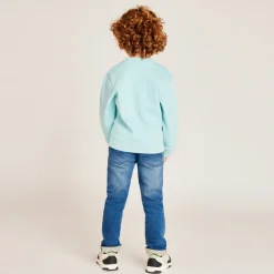 Piqué sweatshirt met fantasieprint jongens