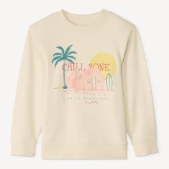 Piqué sweatshirt met fantasieprint jongens