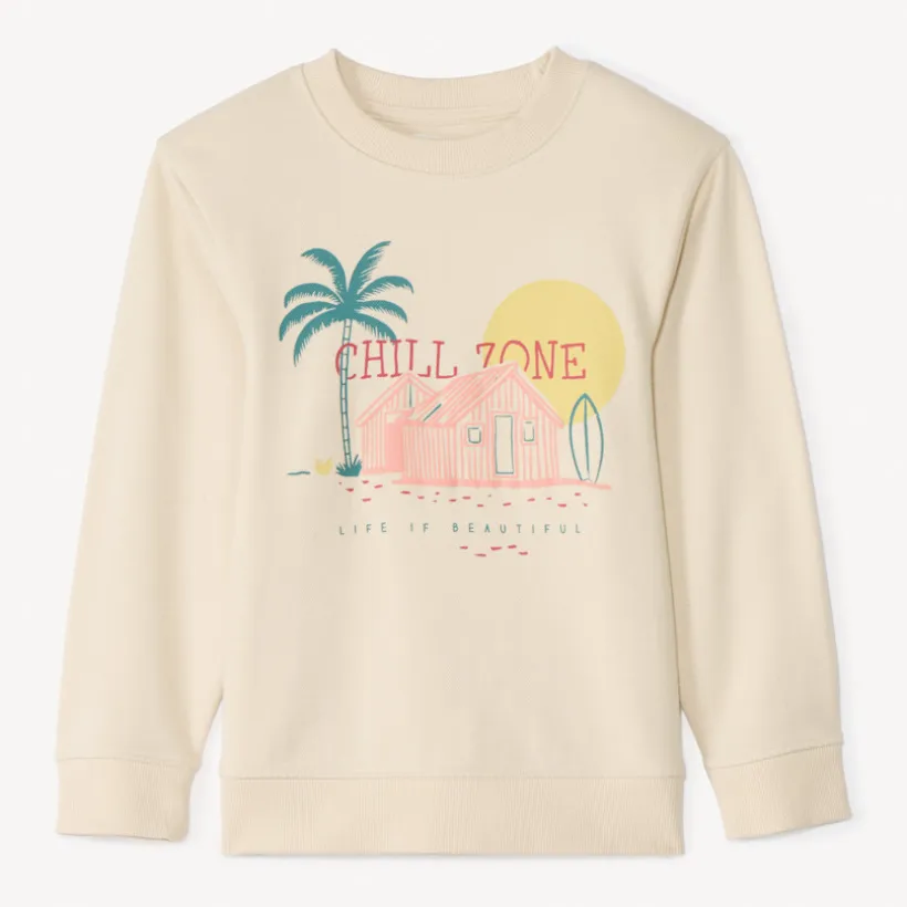 Piqué sweatshirt met fantasieprint jongens