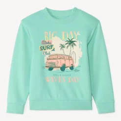 Piqué sweatshirt met fantasieprint jongens