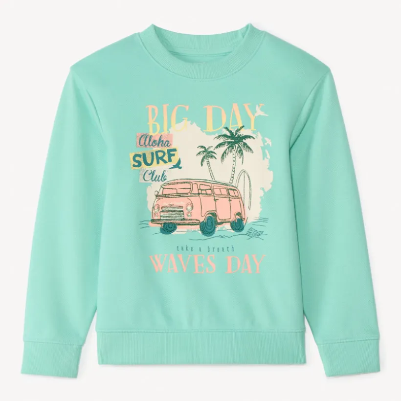 Piqué sweatshirt met fantasieprint jongens