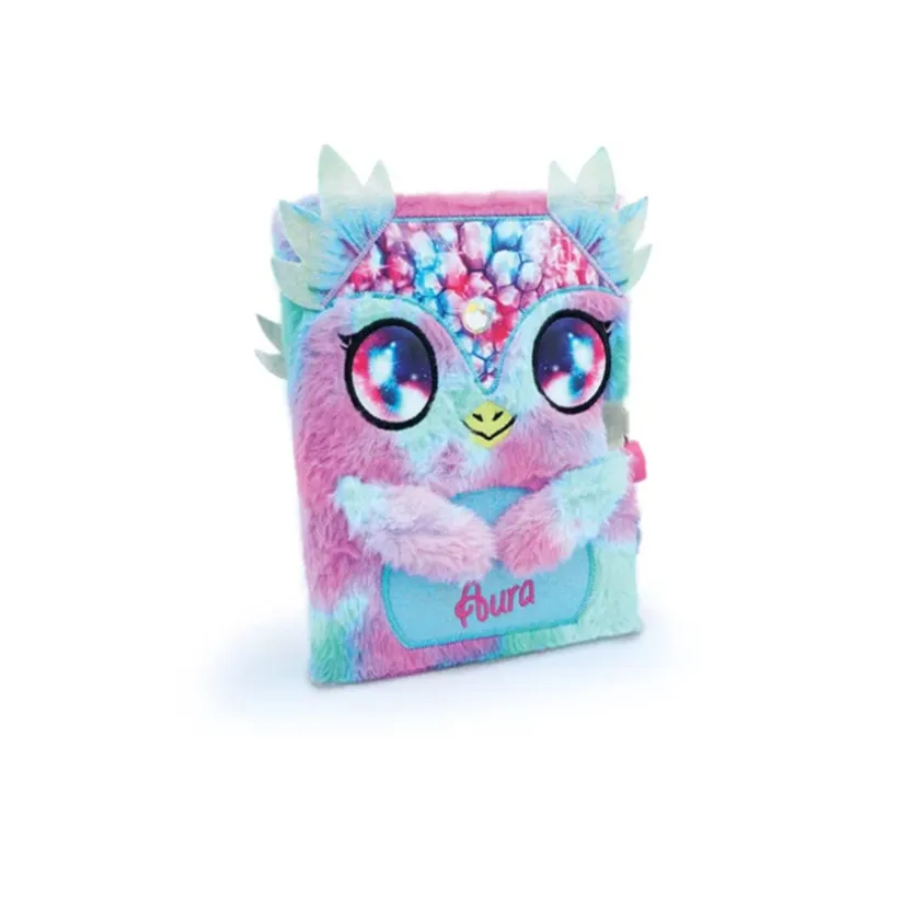 Pluche dagboek Fuzzy Diary Aura afsluitbaar met slotje Nebulous Stars
