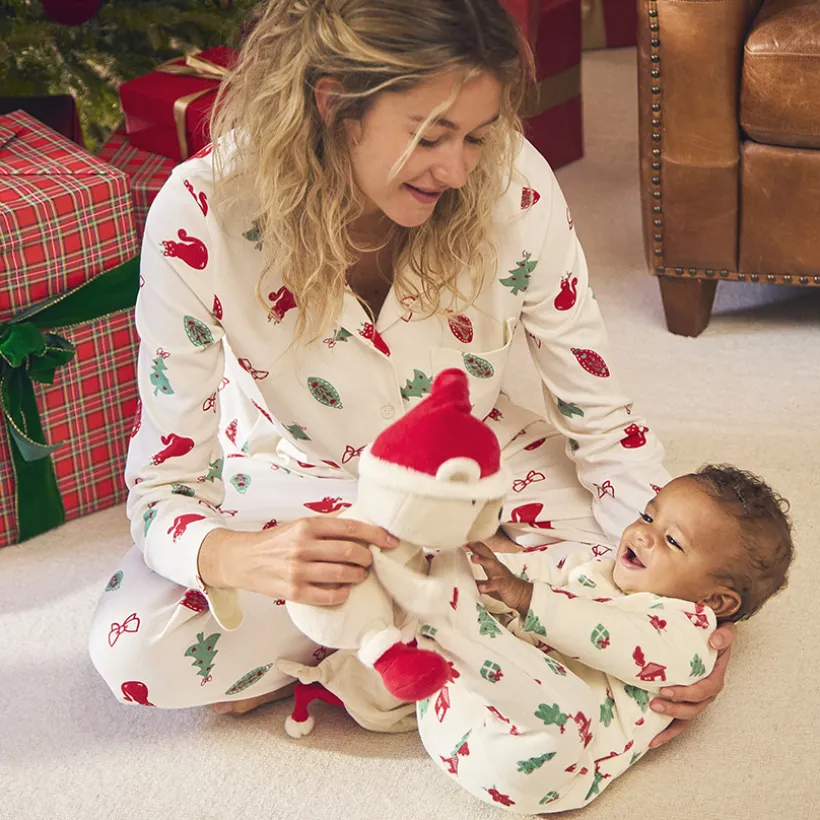 Pluche kerstbeer in sherpa voor baby's