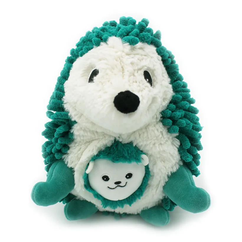 Pluche Ptipotos mama egel Piktou met baby groen