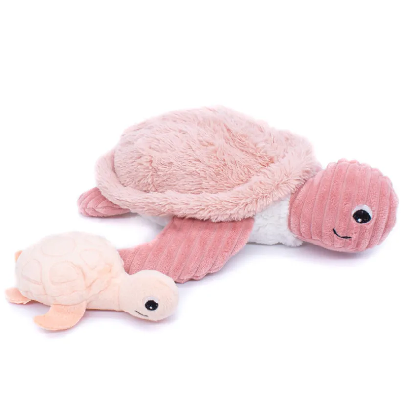 Pluche Ptipotos schildpad mama en baby roze