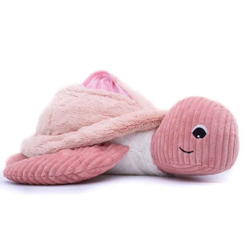 Pluche reuzenschildpad met zakje roze