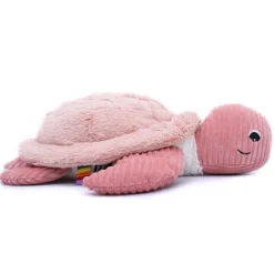 Pluche reuzenschildpad met zakje roze