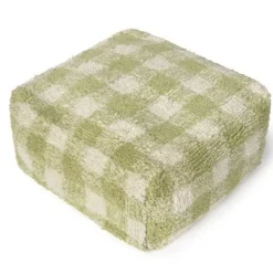 Poef Vichy Matcha 40x40x20cm
